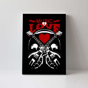 Music And Love Guitars Canvas