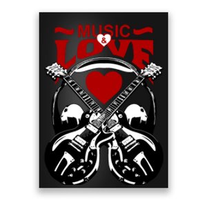 Music And Love Guitars Poster