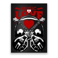 Music And Love Guitars Poster