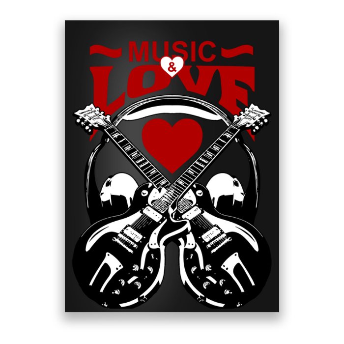 Music And Love Guitars Poster