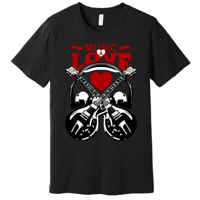 Music And Love Guitars Premium T-Shirt