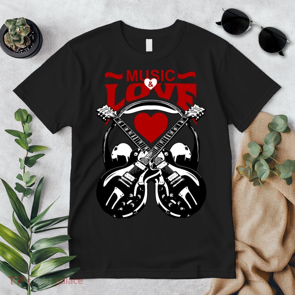 Music And Love Guitars Premium T-Shirt