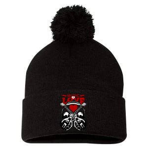 Music And Love Guitars Pom Pom 12in Knit Beanie