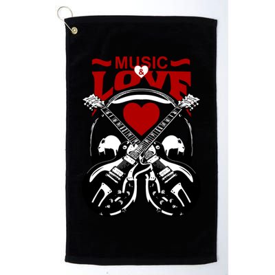 Music And Love Guitars Golf Towel