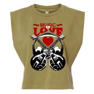 Music And Love Guitars Garment-Dyed Women's Muscle Tee