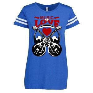 Music And Love Guitars Enza Ladies Jersey Football T-Shirt