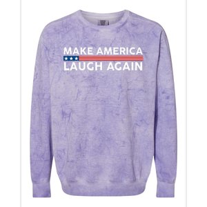 Make America Laugh Again American Flag Election 2024 Colorblast Crewneck Sweatshirt