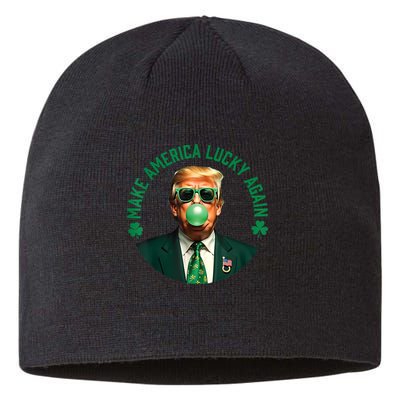 Make America Lucky Again Trump Bubble Gum St Patricks Day Sustainable Beanie