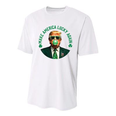 Make America Lucky Again Trump Bubble Gum St Patricks Day Youth Performance Sprint T-Shirt