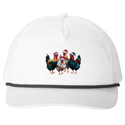 Making A List Chicken It Twice Funny Chicken Santa Hat Xmas Snapback Five-Panel Rope Hat