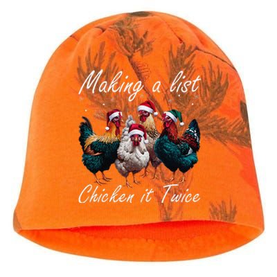 Making A List Chicken It Twice Funny Chicken Santa Hat Xmas Kati - Camo Knit Beanie