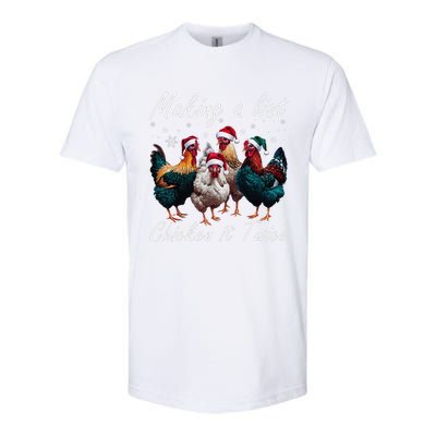 Making A List Chicken It Twice Funny Chicken Santa Hat Xmas Softstyle CVC T-Shirt