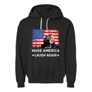 Make America Laugh Again Vote 2024 President Kamalaharris Garment-Dyed Fleece Hoodie