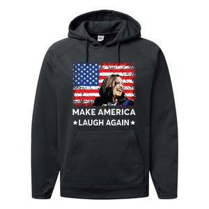 Make America Laugh Again Vote 2024 President Kamalaharris Performance Fleece Hoodie