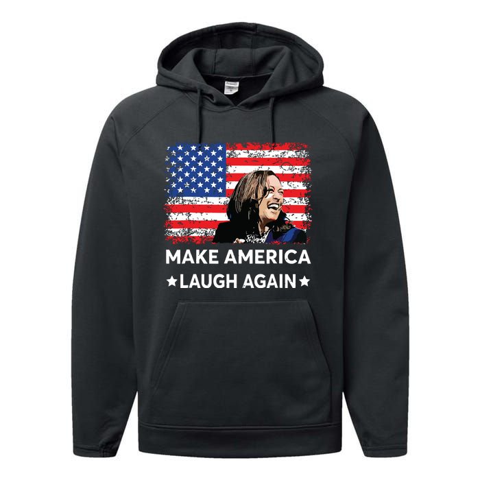 Make America Laugh Again Vote 2024 President Kamalaharris Performance Fleece Hoodie