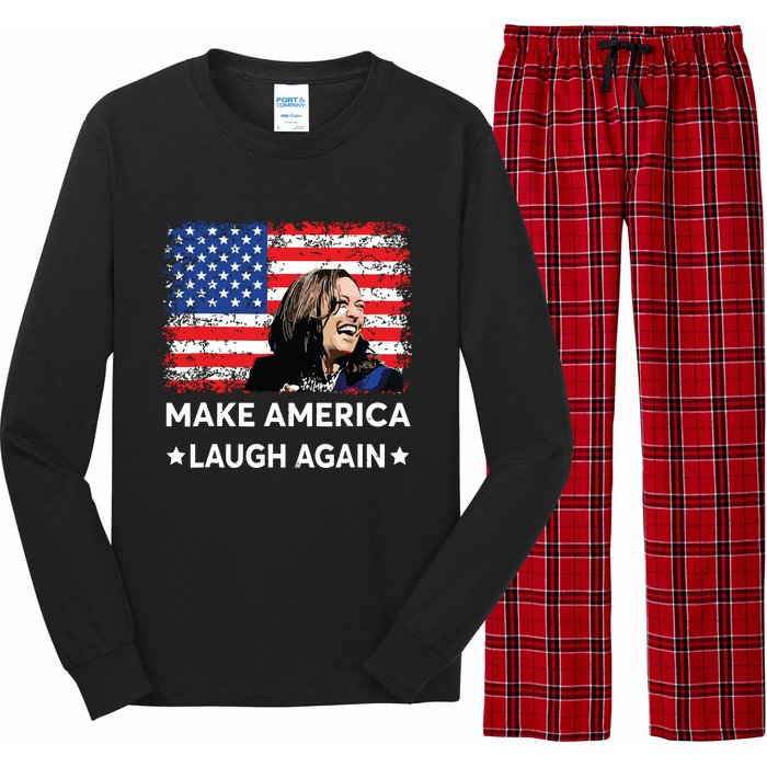 Make America Laugh Again Vote 2024 President Kamalaharris Long Sleeve Pajama Set