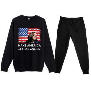 Make America Laugh Again Vote 2024 President Kamalaharris Premium Crewneck Sweatsuit Set