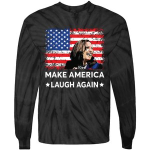 Make America Laugh Again Vote 2024 President Kamalaharris Tie-Dye Long Sleeve Shirt