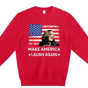 Make America Laugh Again Vote 2024 President Kamalaharris Premium Crewneck Sweatshirt