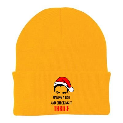 Making A List And Checking It Thrice Funny Gift Knit Cap Winter Beanie