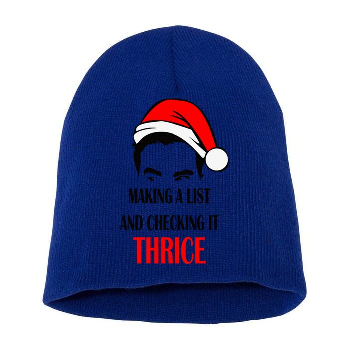 Making A List And Checking It Thrice Funny Gift Short Acrylic Beanie