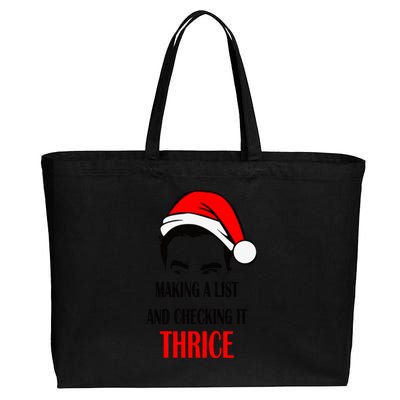 Making A List And Checking It Thrice Funny Gift Cotton Canvas Jumbo Tote