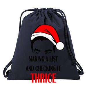 Making A List And Checking It Thrice Funny Gift Drawstring Bag