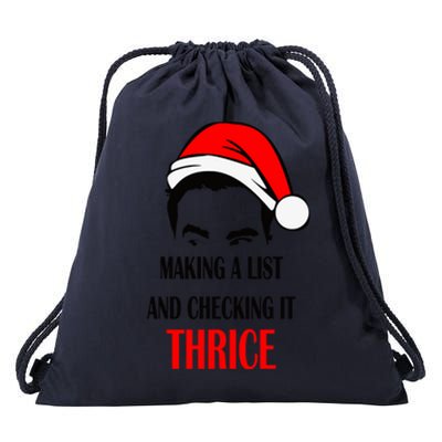 Making A List And Checking It Thrice Funny Gift Drawstring Bag