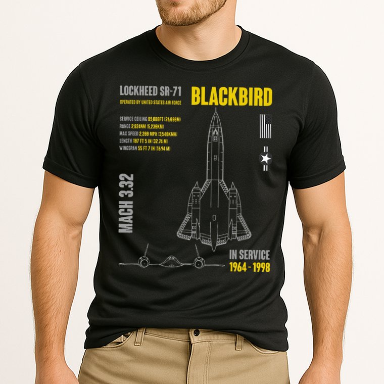Military Aircraft Lockheed Sr71 Blackbird Usaf Cooling Performance Crew T-Shirt