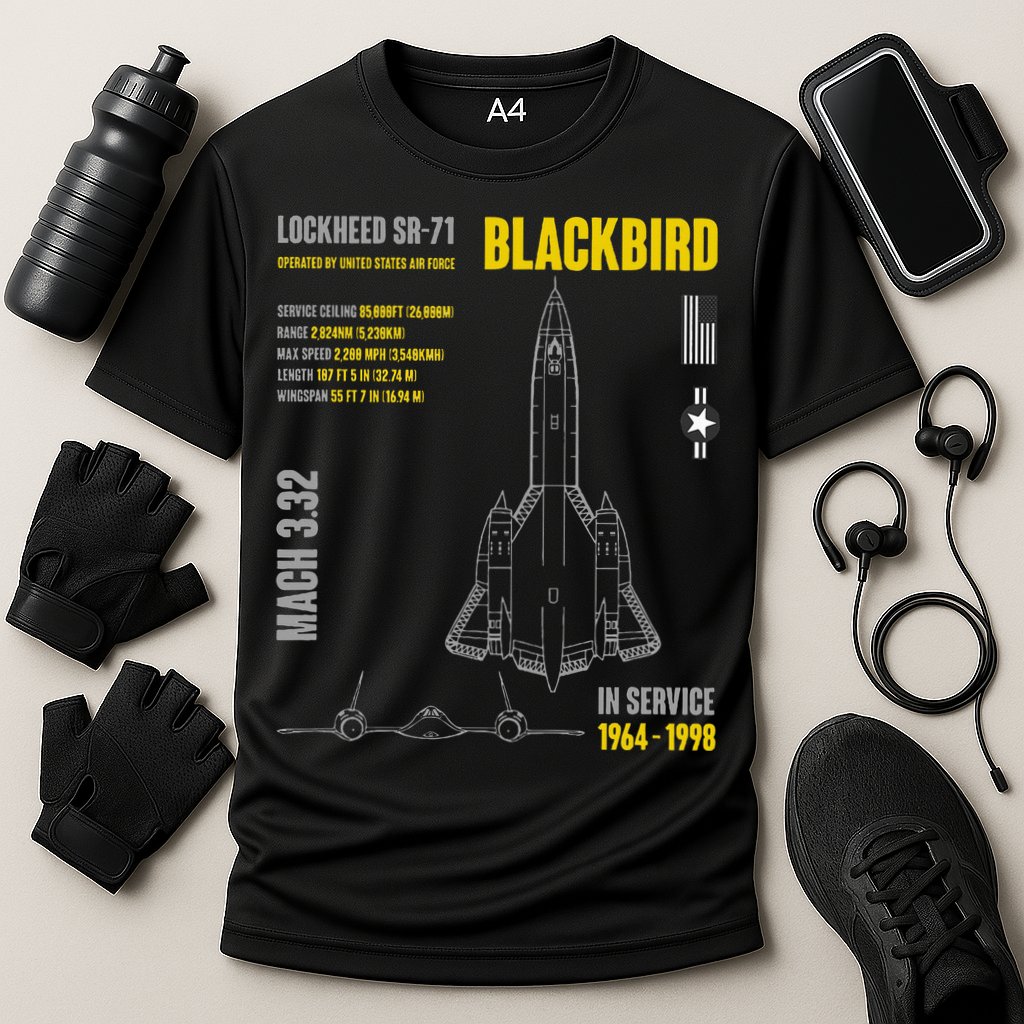 Military Aircraft Lockheed Sr71 Blackbird Usaf Cooling Performance Crew T-Shirt