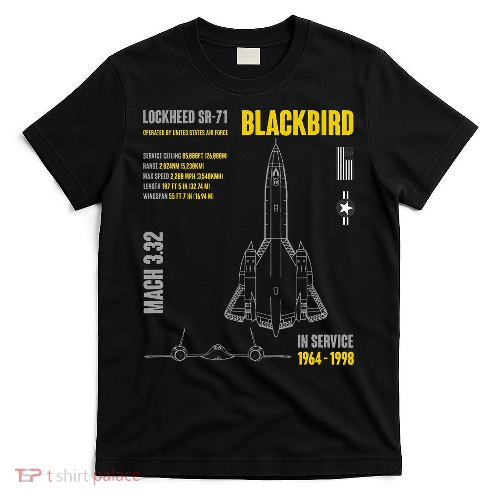 Military Aircraft Lockheed Sr71 Blackbird Usaf T-Shirt