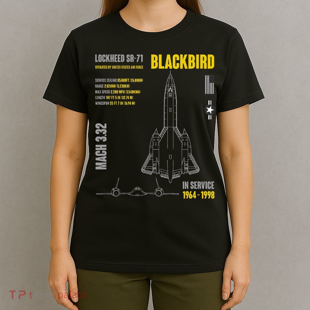 Military Aircraft Lockheed Sr71 Blackbird Usaf T-Shirt