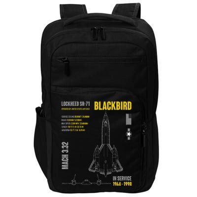 Military Aircraft Lockheed Sr71 Blackbird Usaf Impact Tech Backpack