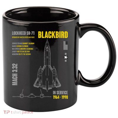 Military Aircraft Lockheed Sr71 Blackbird Usaf 11oz C Handle Ceramic Mug