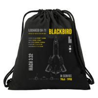 Military Aircraft Lockheed Sr71 Blackbird Usaf Drawstring Bag