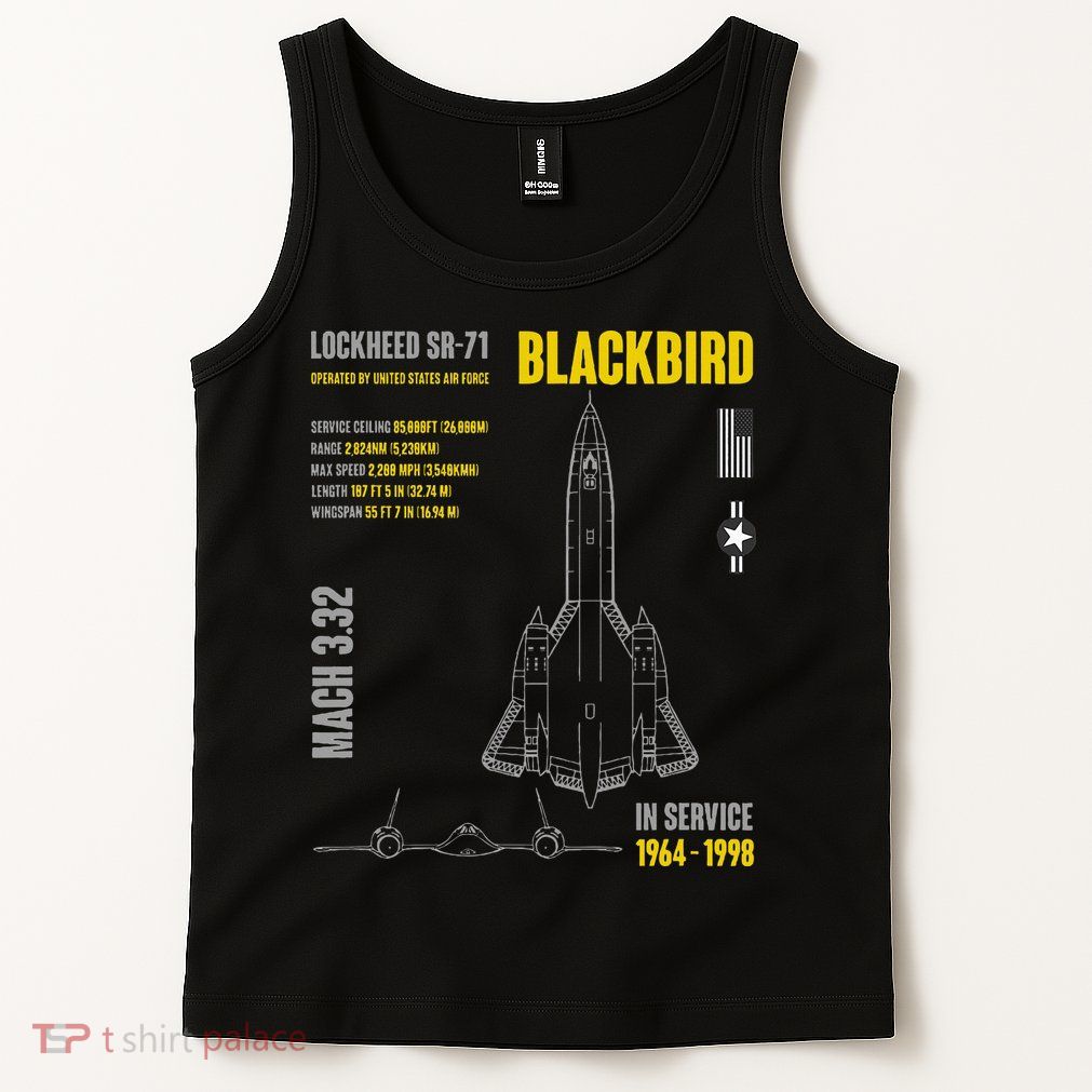 Military Aircraft Lockheed Sr71 Blackbird Usaf Tank Top