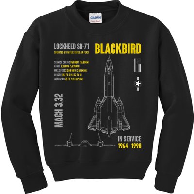 Military Aircraft Lockheed Sr71 Blackbird Usaf Kids Sweatshirt