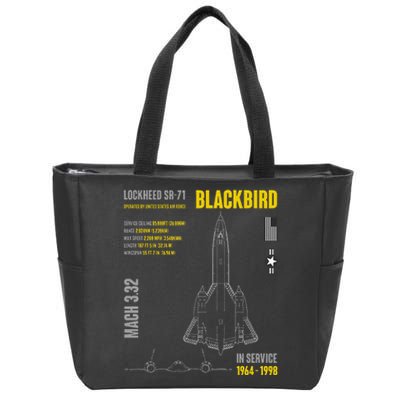 Military Aircraft Lockheed Sr71 Blackbird Usaf Zip Tote Bag