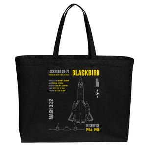 Military Aircraft Lockheed Sr71 Blackbird Usaf Cotton Canvas Jumbo Tote