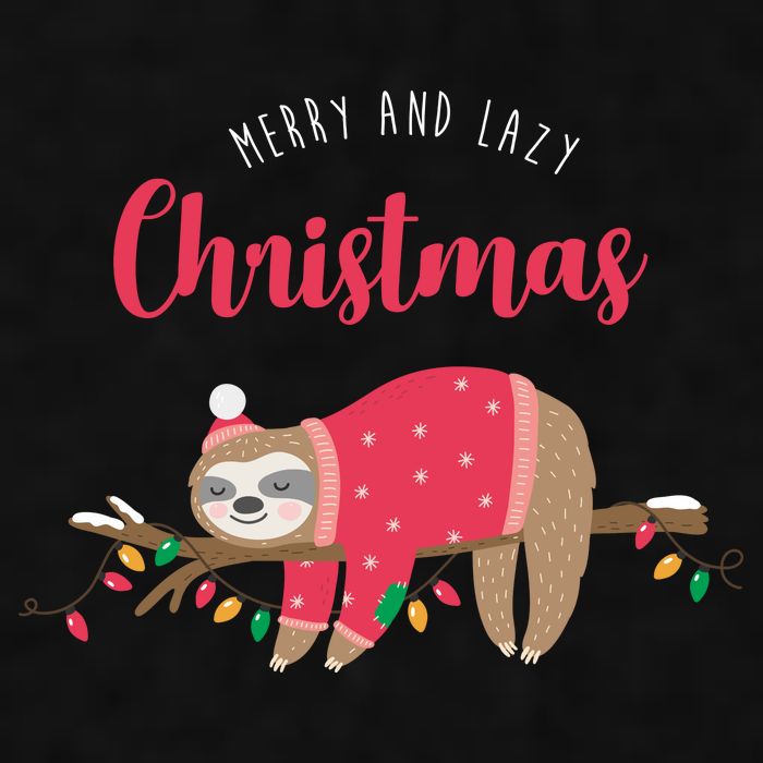 Merry And Lazy Christmas Cute Sloth Ladies PosiCharge Tri-Blend Wicking Tank