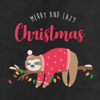 Merry And Lazy Christmas Cute Sloth Garment-Dyed Heavyweight T-Shirt
