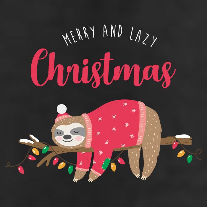 Merry And Lazy Christmas Cute Sloth Garment-Dyed Heavyweight T-Shirt