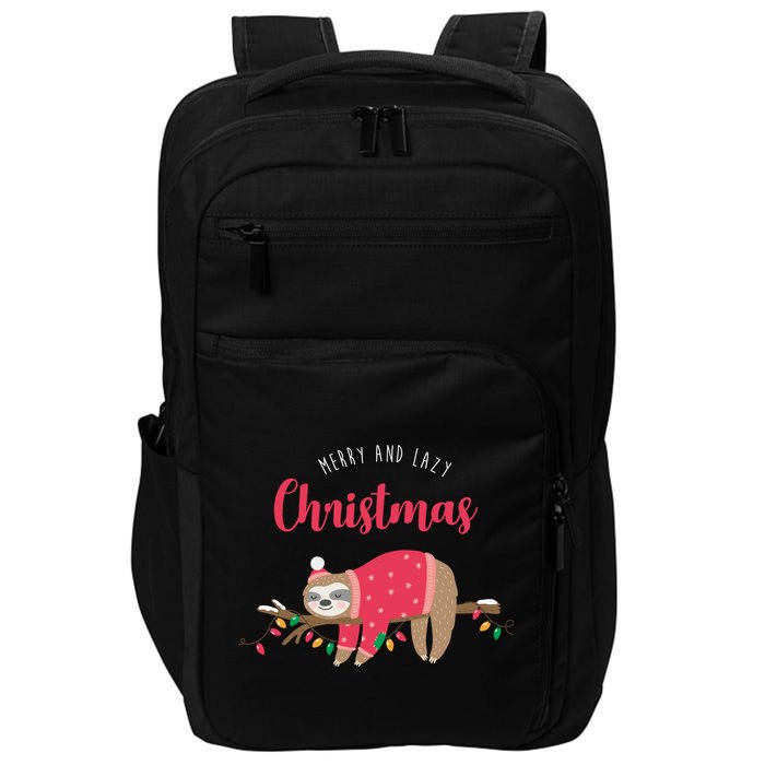 Merry And Lazy Christmas Cute Sloth Impact Tech Backpack