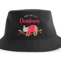 Merry And Lazy Christmas Cute Sloth Sustainable Bucket Hat