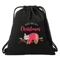 Merry And Lazy Christmas Cute Sloth Drawstring Bag