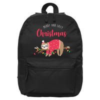 Merry And Lazy Christmas Cute Sloth 16 in Basic Backpack