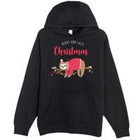 Merry And Lazy Christmas Cute Sloth Premium Pullover Hoodie