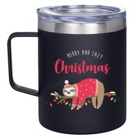 Merry And Lazy Christmas Cute Sloth 12oz Stainless Steel Coffee Mug
