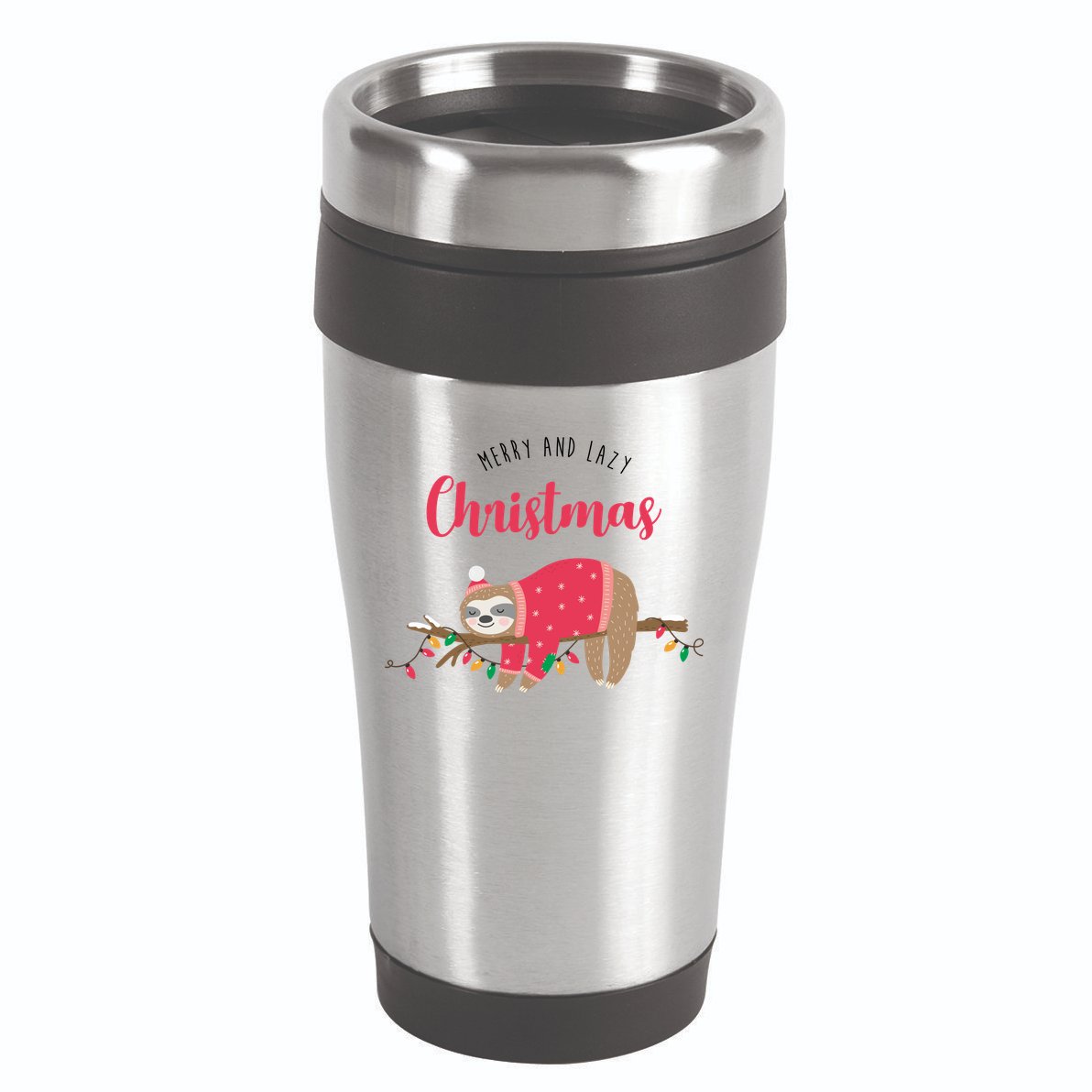 Merry And Lazy Christmas Cute Sloth 16oz Travel Tumbler