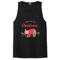 Merry And Lazy Christmas Cute Sloth PosiCharge Competitor Tank